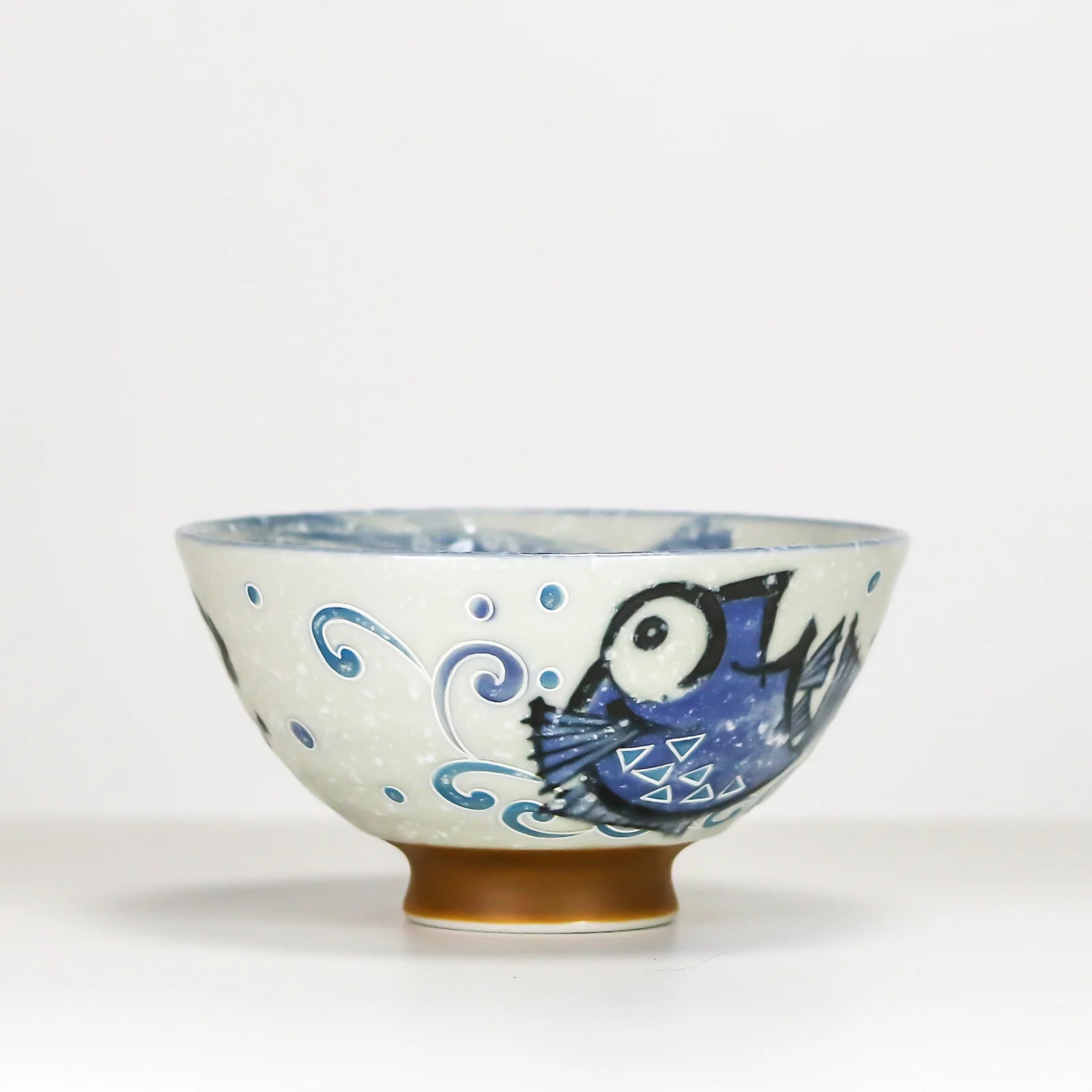 Kanekyu Seito Rice Bowl Blue Tai 125mm - Image 4
