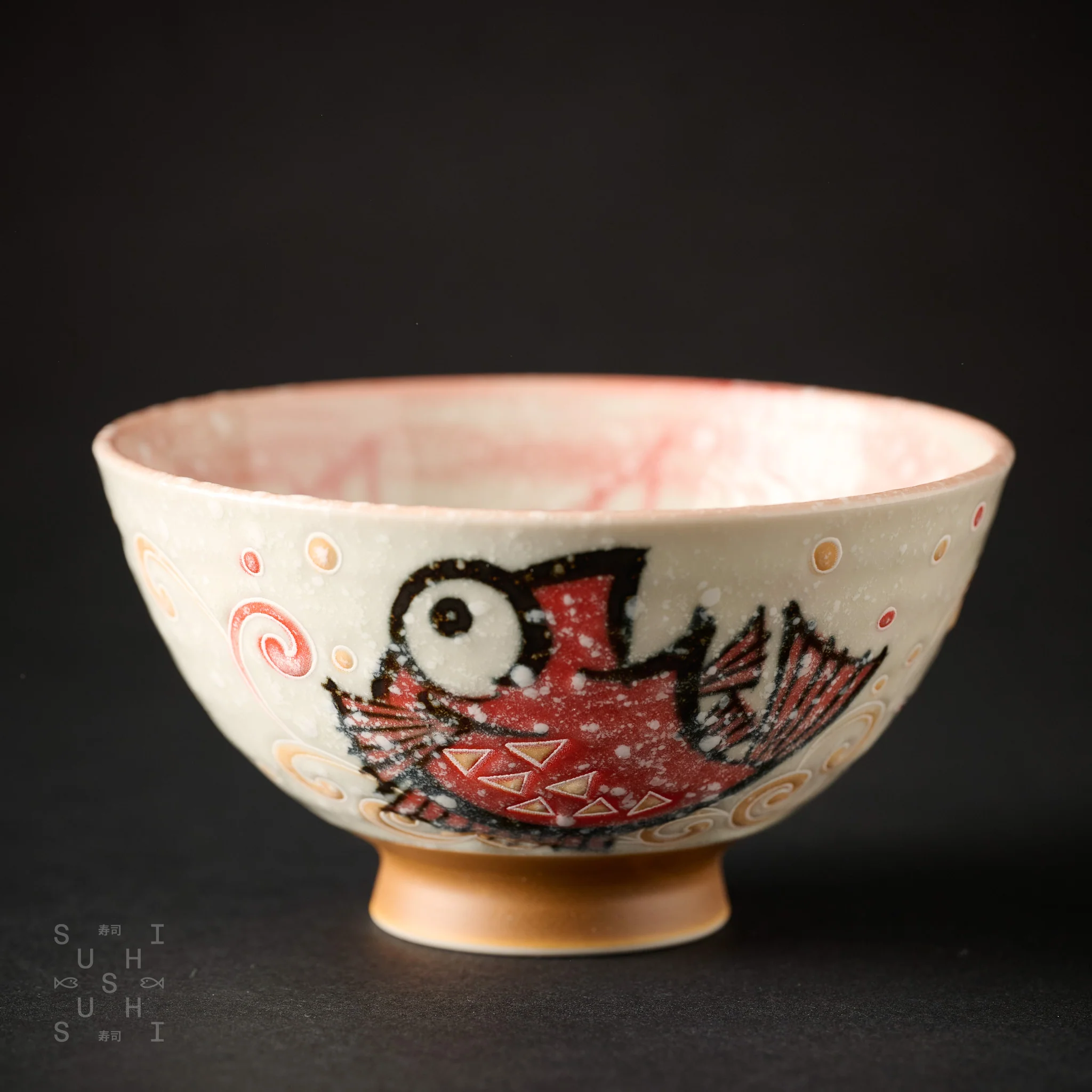 Kōun Rice Bowl Red Tai Fish 115mm