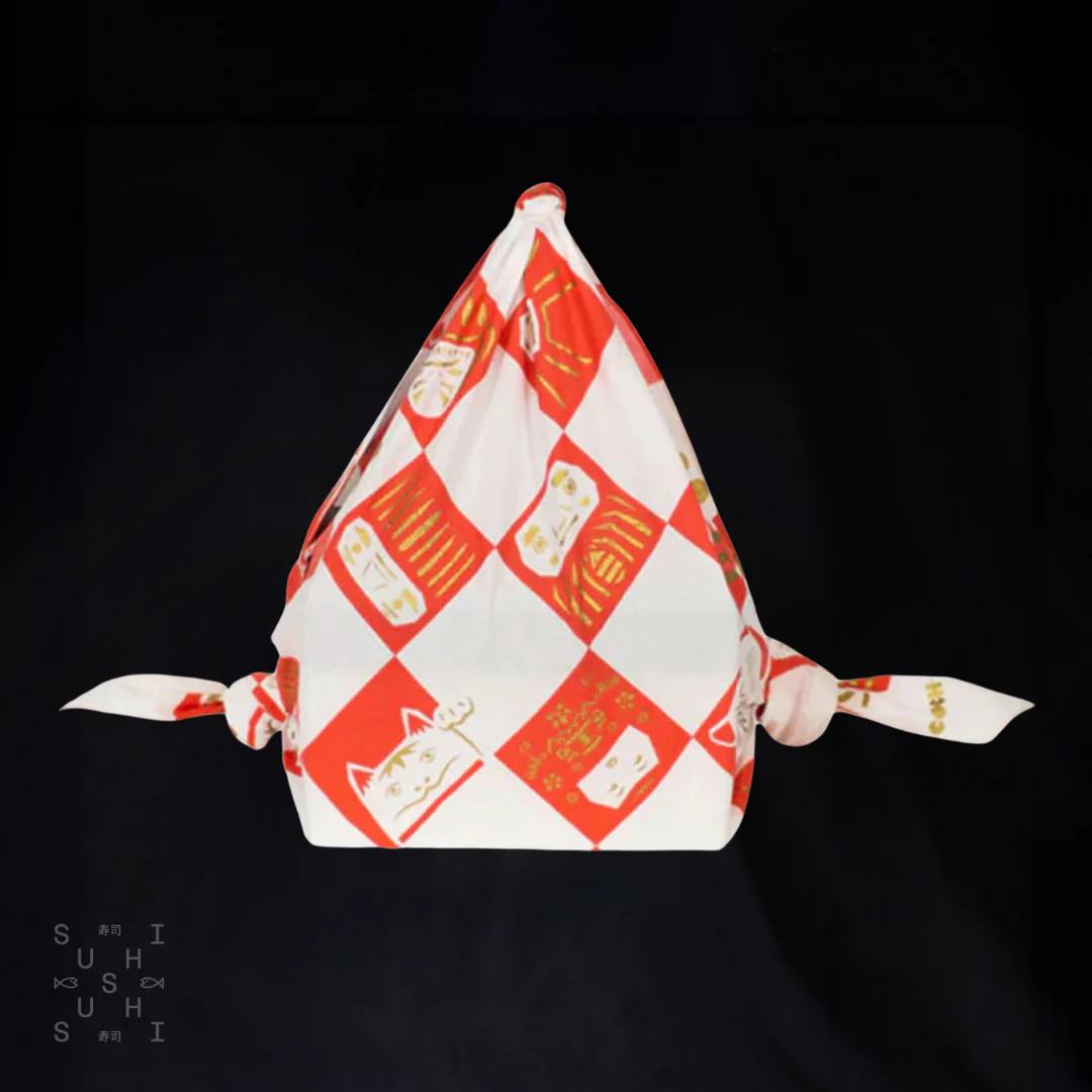 Furoshiki Cotton Wrap-  Cochae Collab Lucky Cat & Daruma 70x70cm