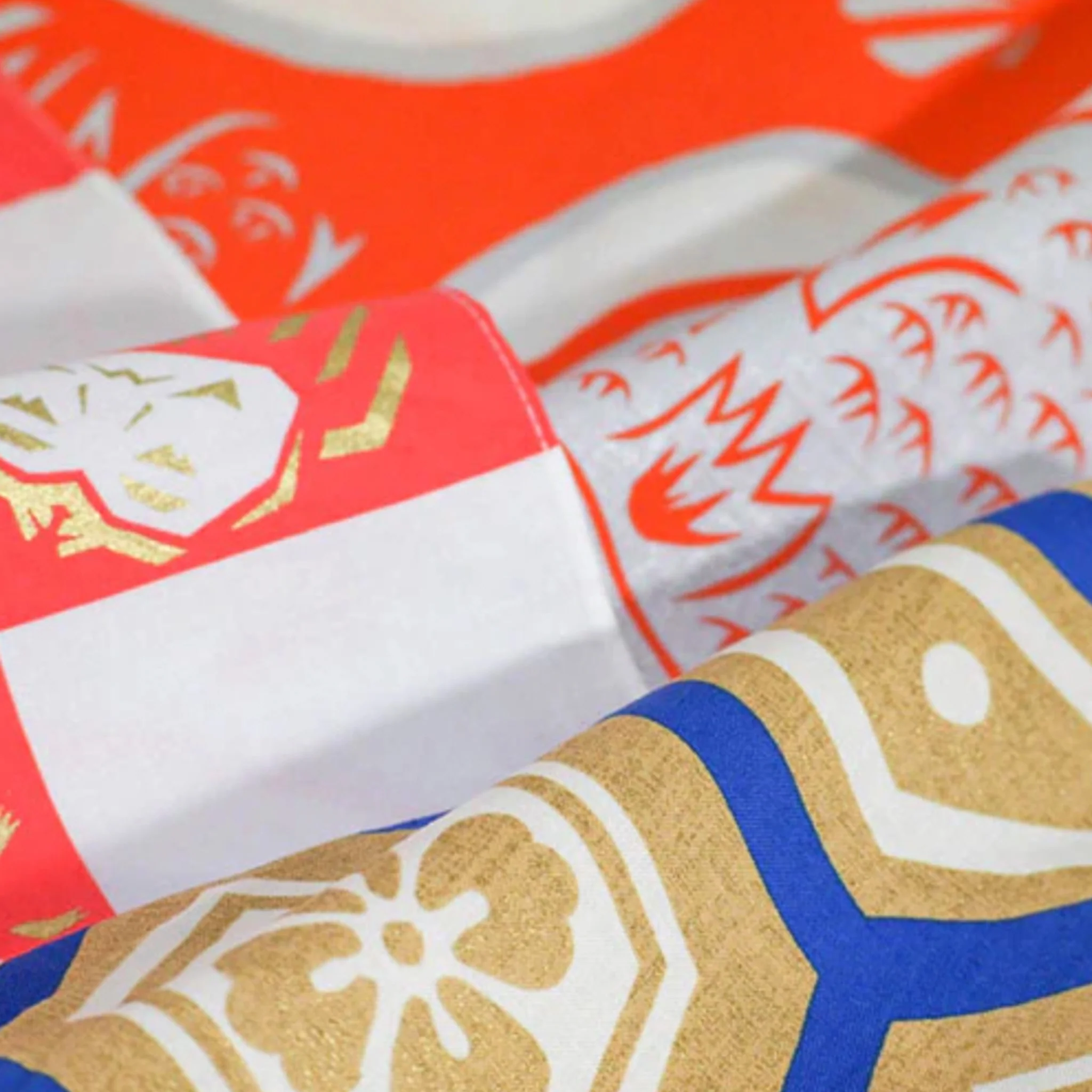 Furoshiki Cotton Wrap-  Cochae Collab Lucky Cat & Daruma 70x70cm - Image 8