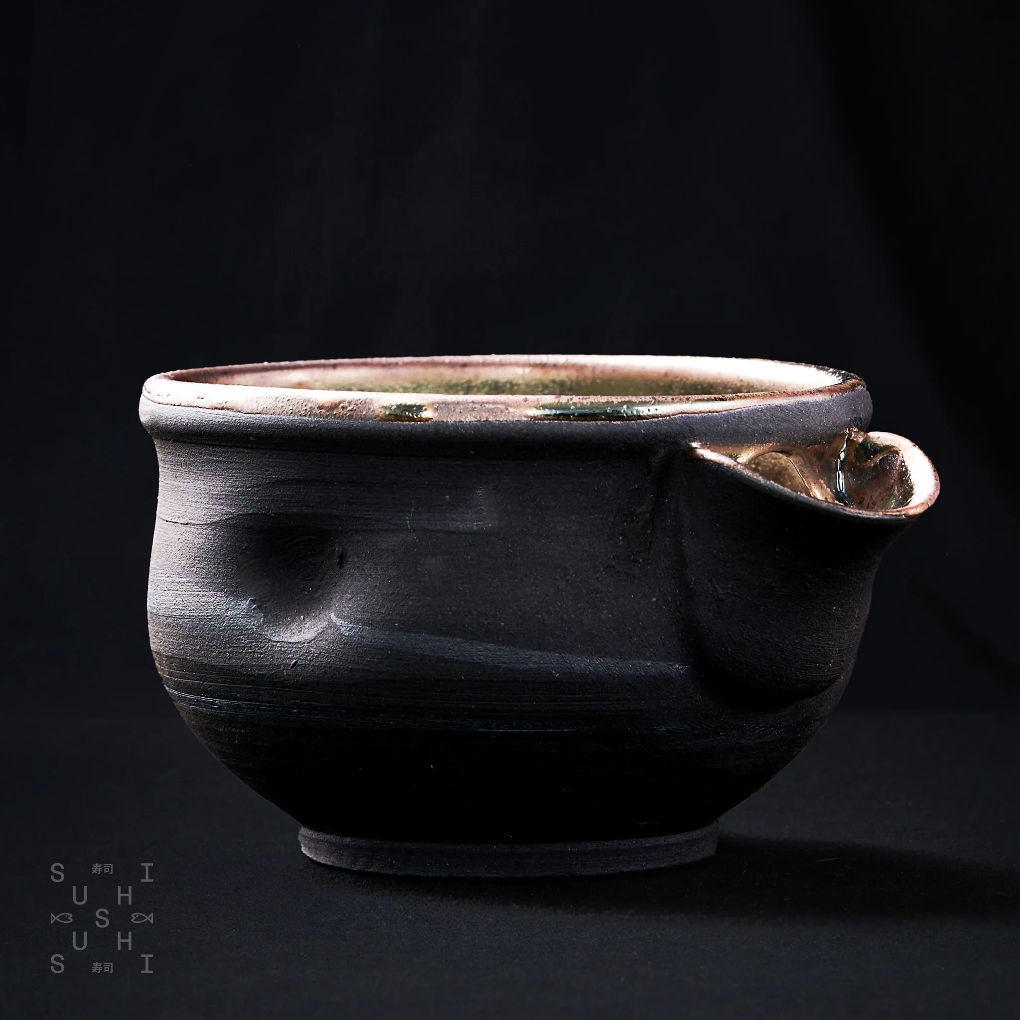 Kousai Handmade Ceramic Shiragakiware Cold Sake Flask 250ml