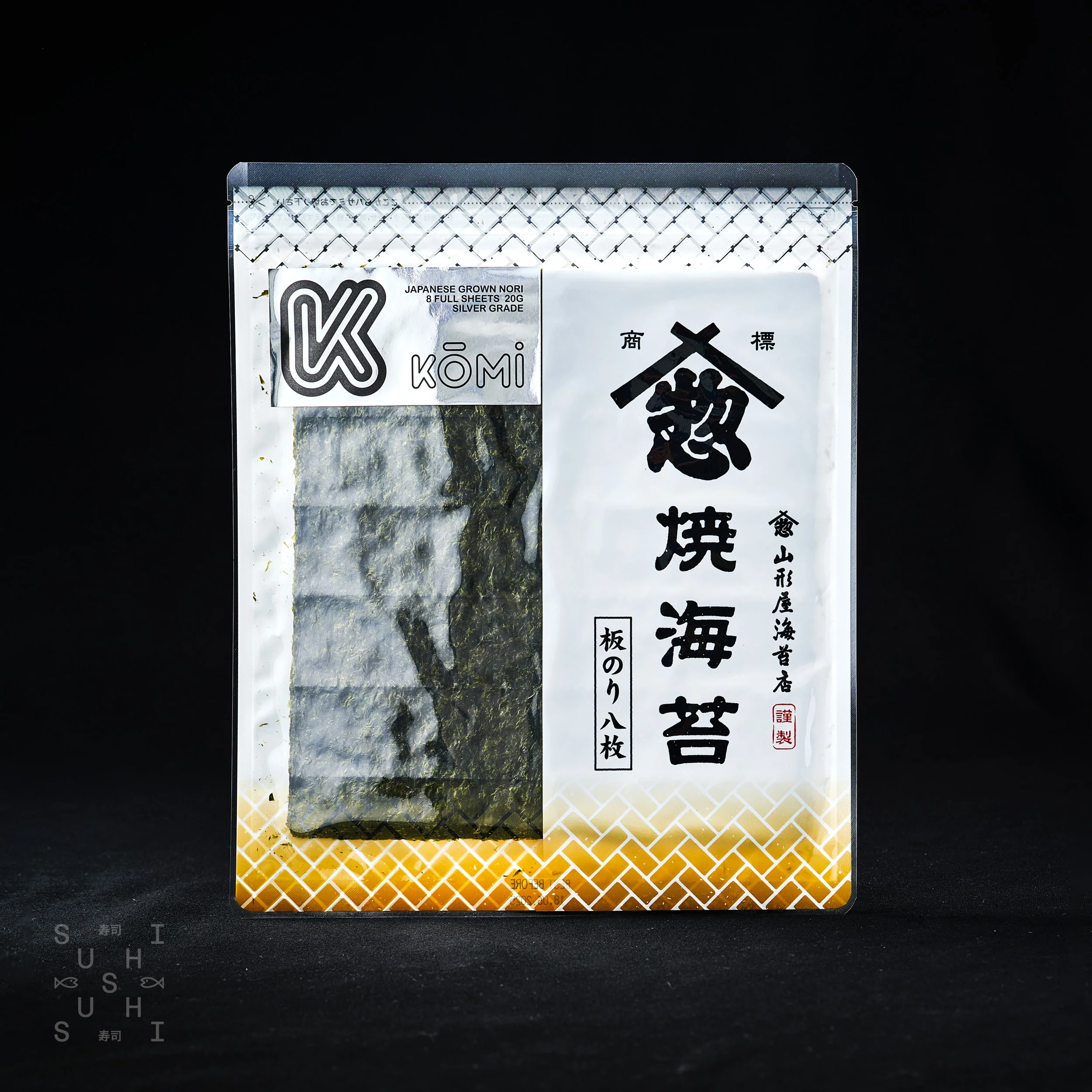Kōmi, Japanese Nori, B Grade (Roasted Yaki-Nori), 8 Sheets