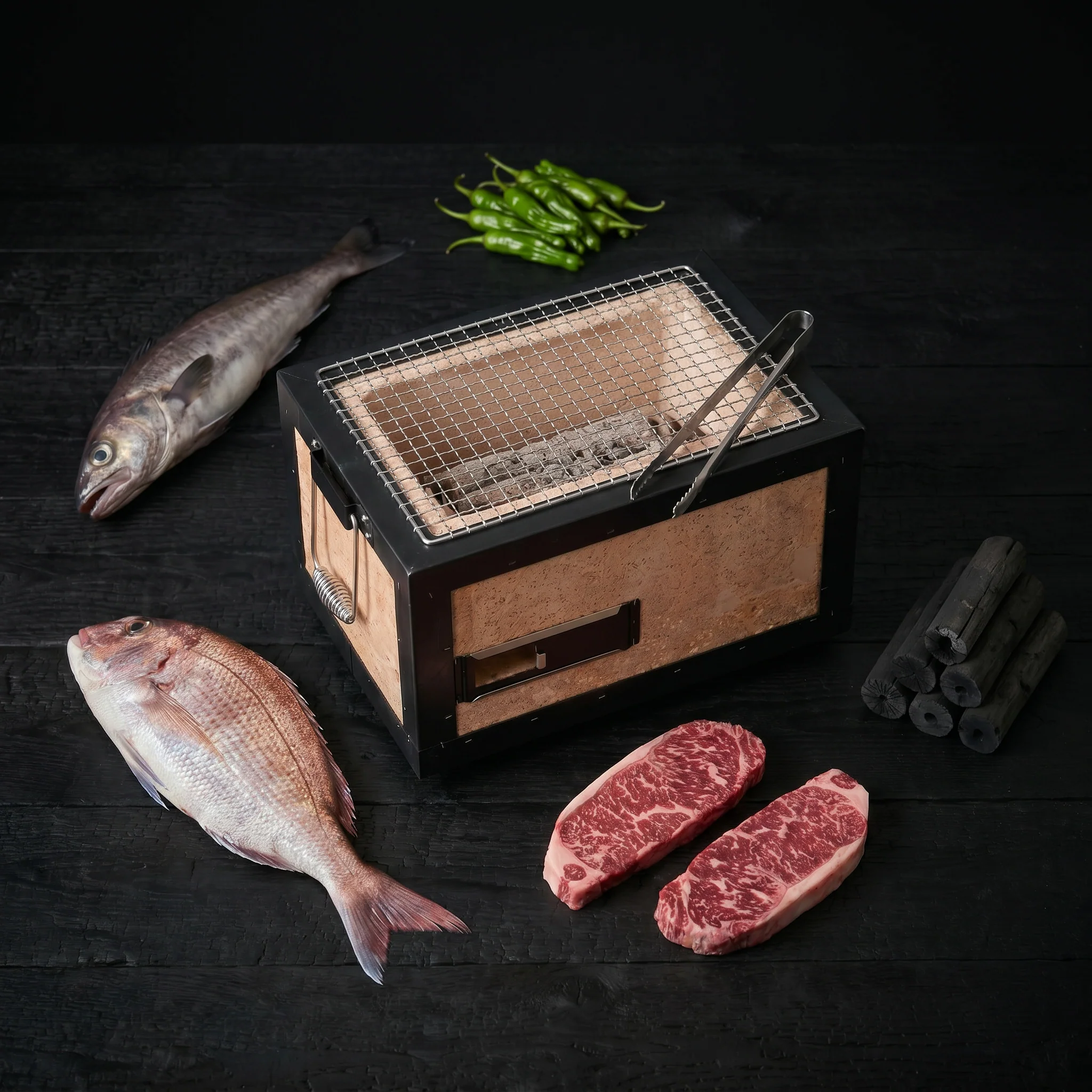 Shokunin, Japanese Charcoal Konro Grill, 310mm - Image 5